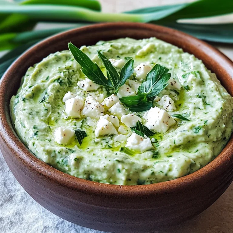 Bärlauch-Dip mit Feta & Frischkäse