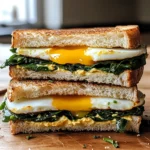 Frühstückssandwich mit Spinat und Ei