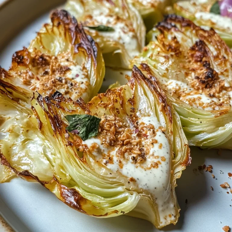 Gebackener Spitzkohl auf Tahini-Joghurt