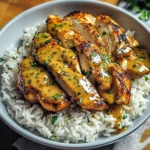 Honig Senf Hähnchen mit Reis