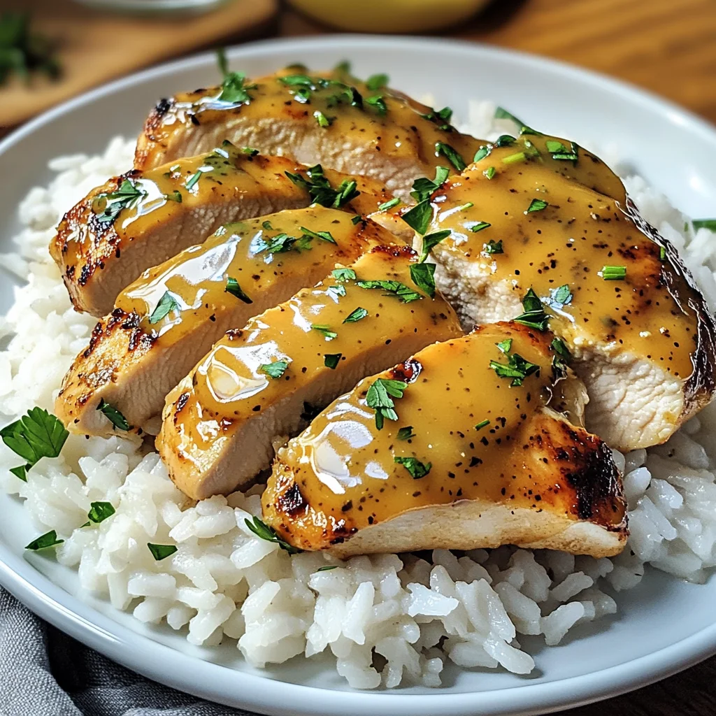 Honig Senf Hähnchen mit Reis