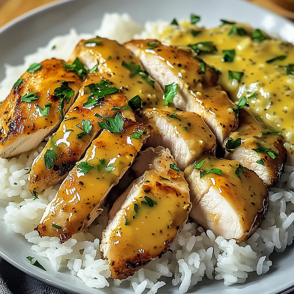 Honig Senf Hähnchen mit Reis