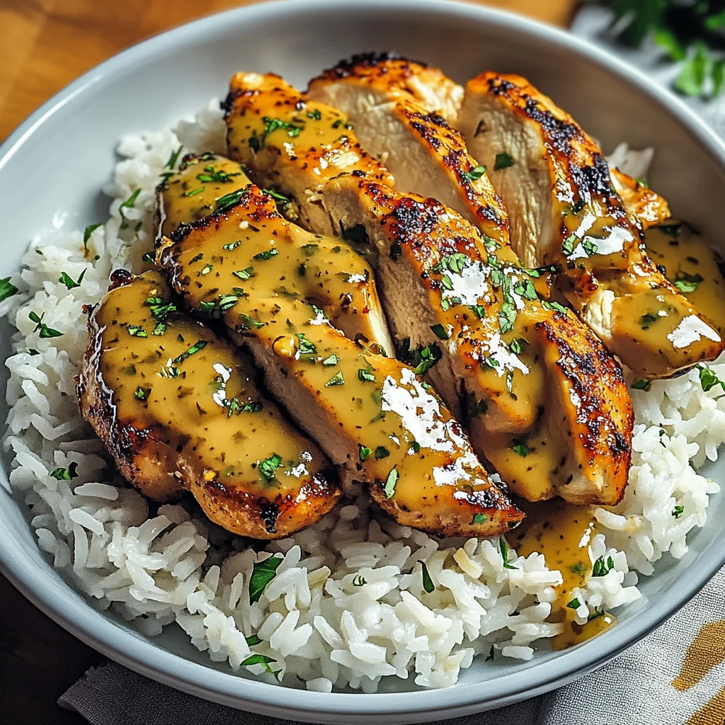 Honig Senf Hähnchen mit Reis