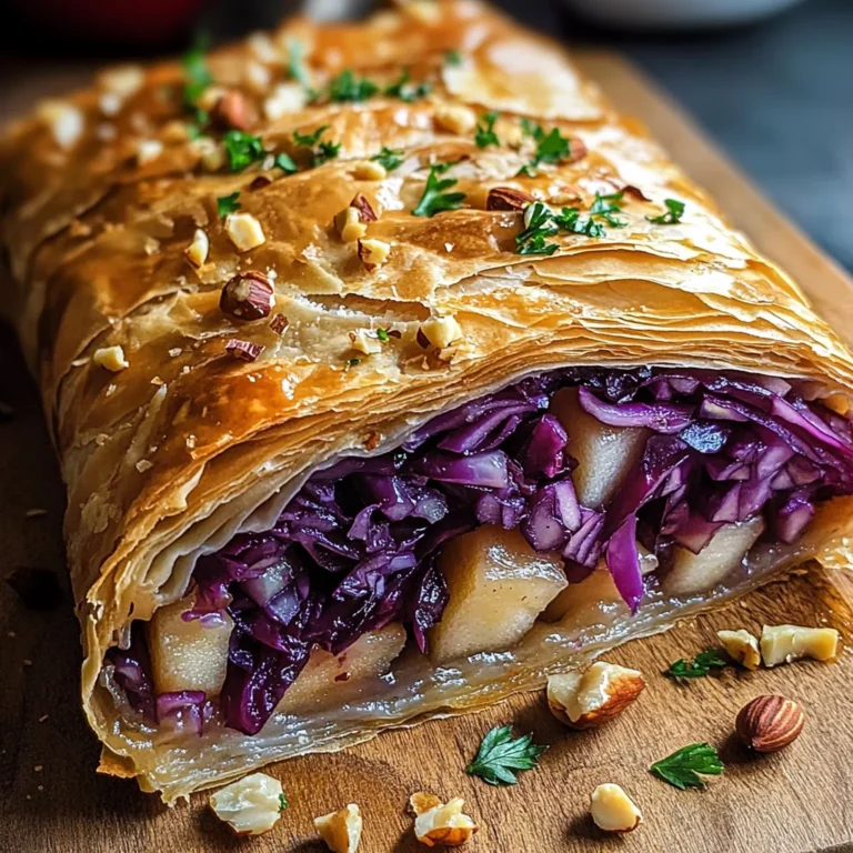 Knuspriger Rotkohlstrudel