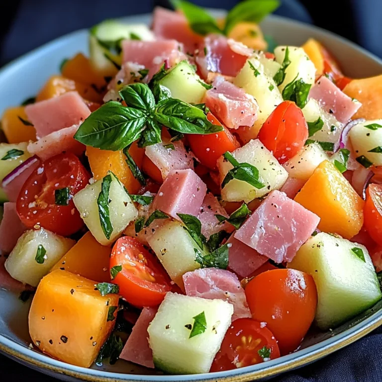 Melonensalat mit Putenschinken und Tomaten