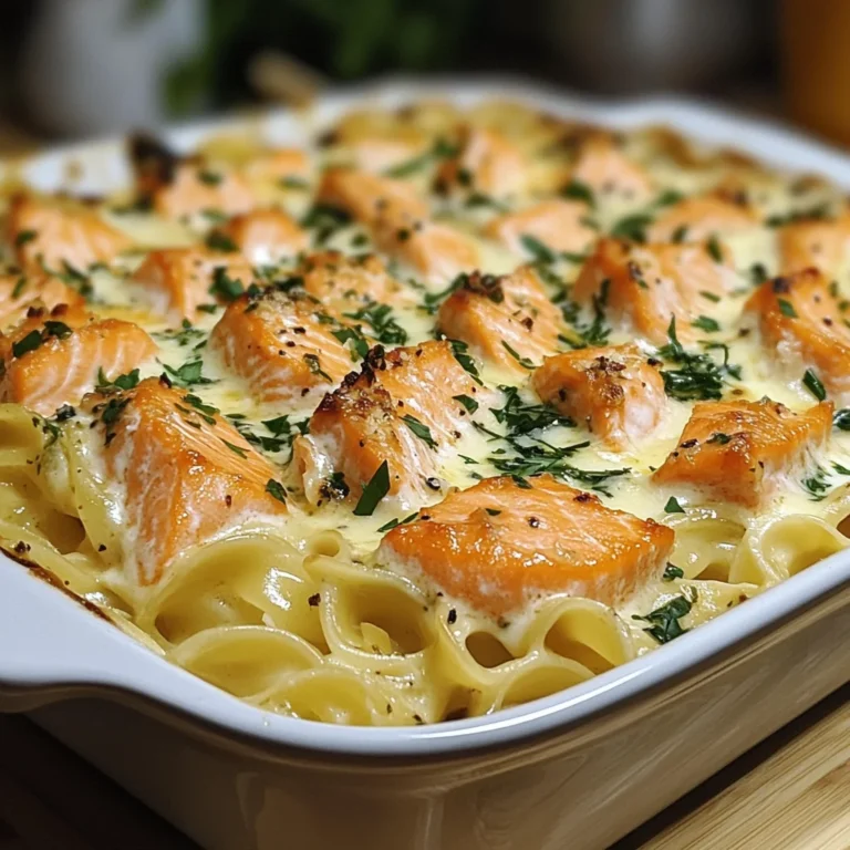 Nudelauflauf mit Lachs und Sahne