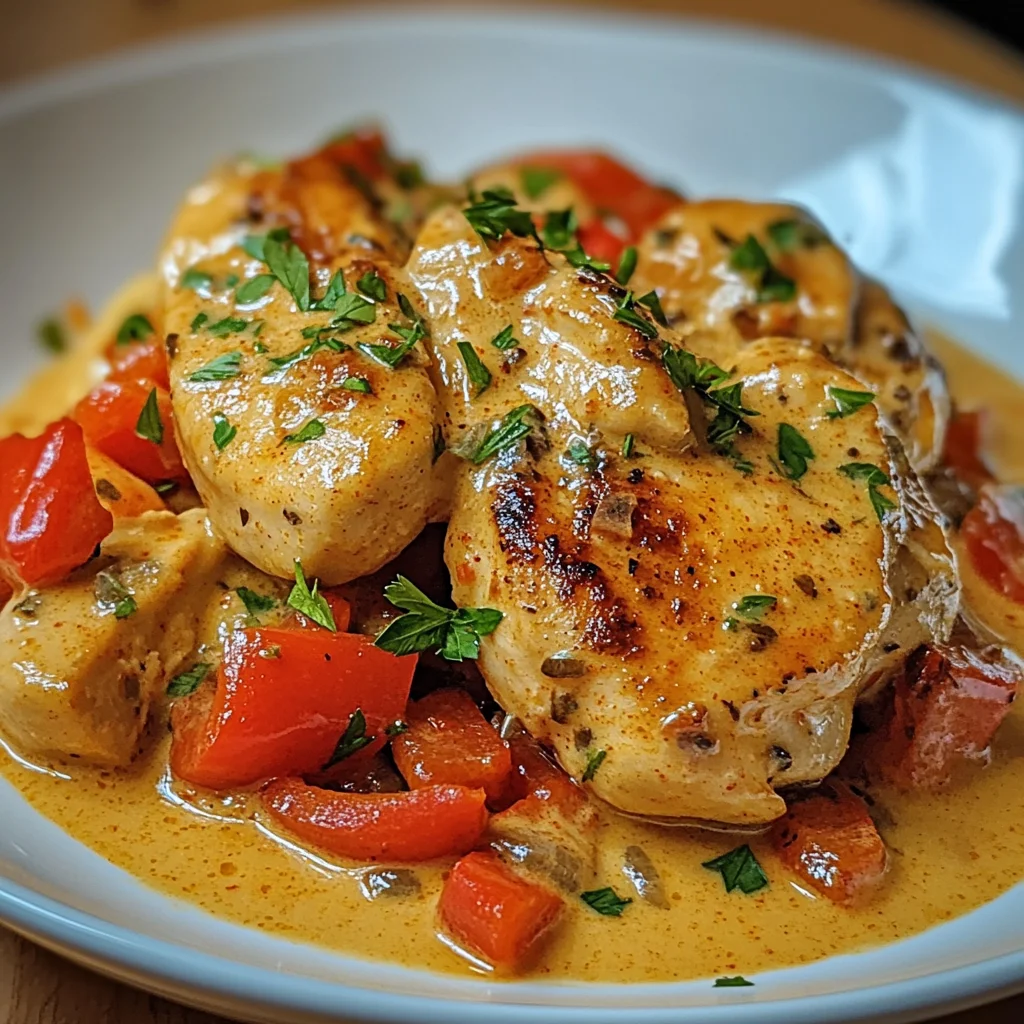 Paprika-Sahne-Hähnchen