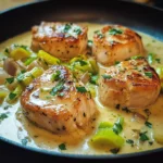 Putenmedaillons in Lauch-Sahne-Sauce