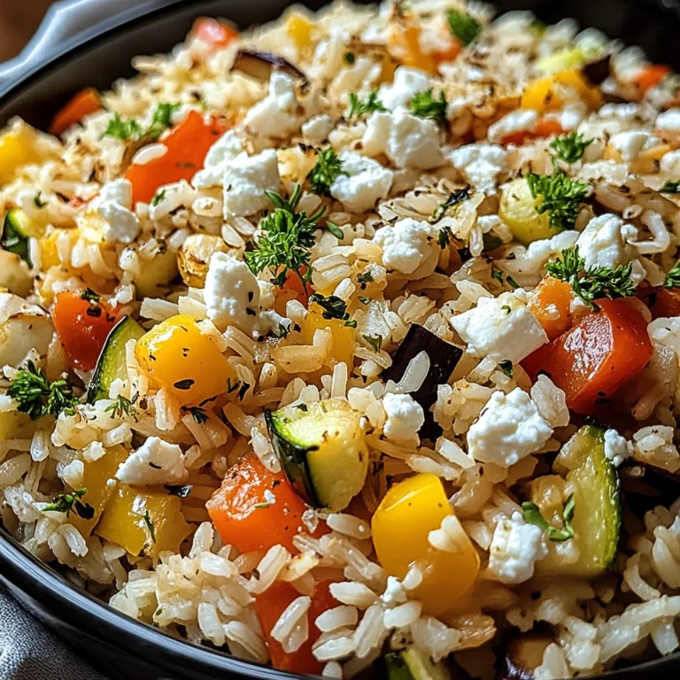 Reis aus dem Ofen mit Feta und Gemüse