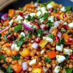Rote Linsen Salat Orientalisch mit Feta