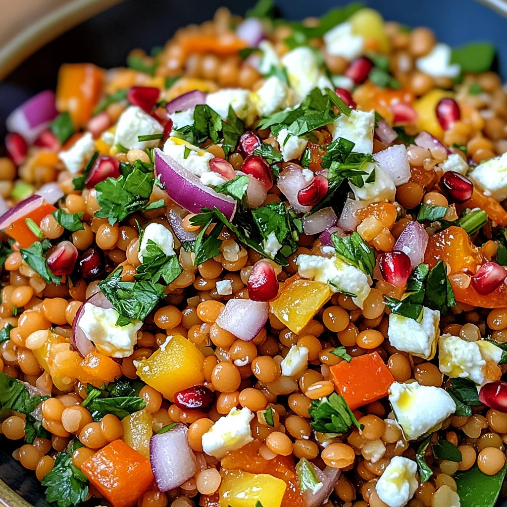 Rote Linsen Salat Orientalisch mit Feta