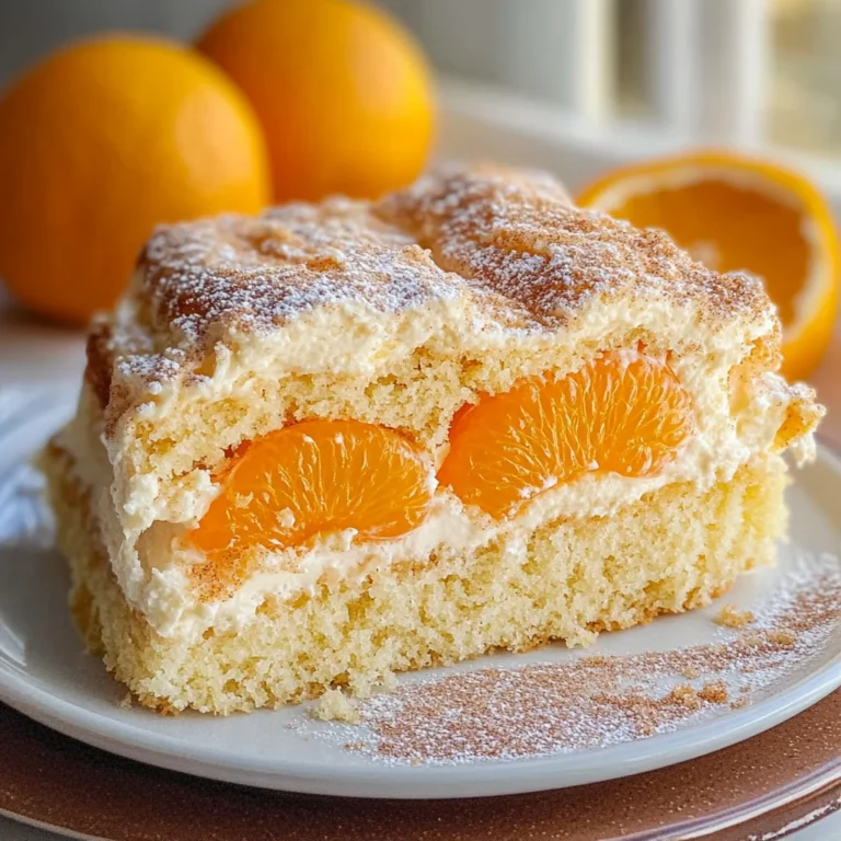 Schmandkuchen vom Blech mit Mandarinen