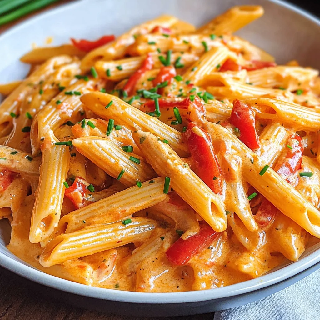 Schnelle Pasta mit Paprika-Sahne-Soße