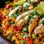 Taco-Pfanne mit Huhn und Reis