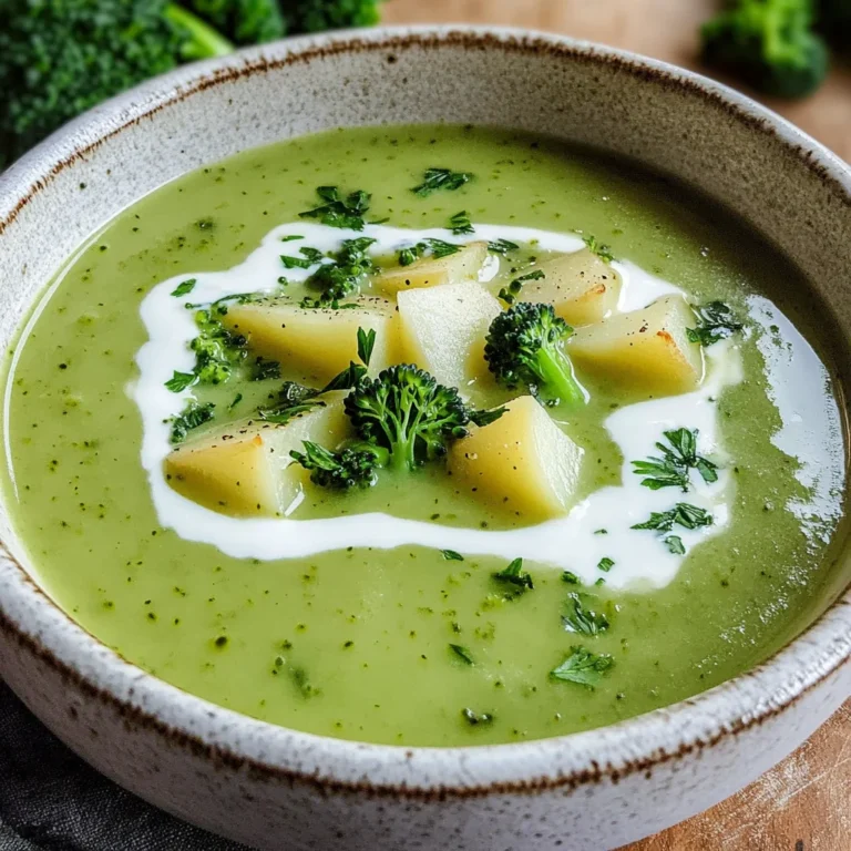 Brokkoli-Suppe mit Kartoffeln und Sahne