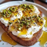 Burrata-Toast mit Pistazien und heißem Honig