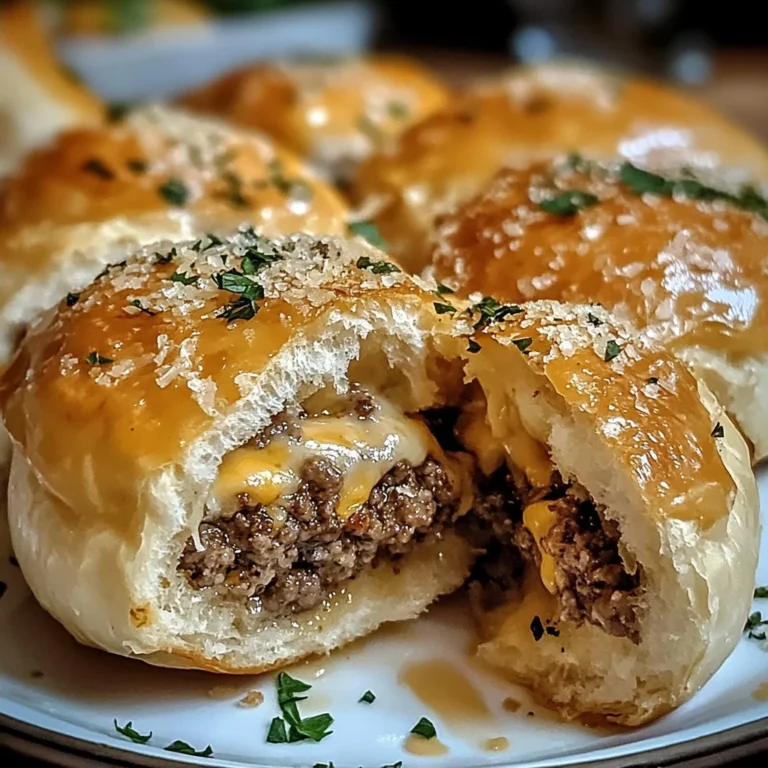 Cheeseburger-Bomben mit Knoblauch und Parmesan