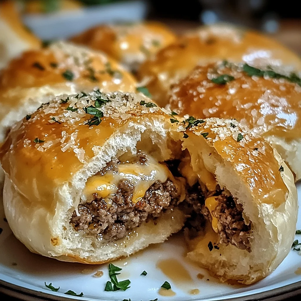 Cheeseburger-Bomben mit Knoblauch und Parmesan