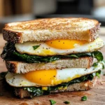 Frühstückssandwich mit Spinat und Ei