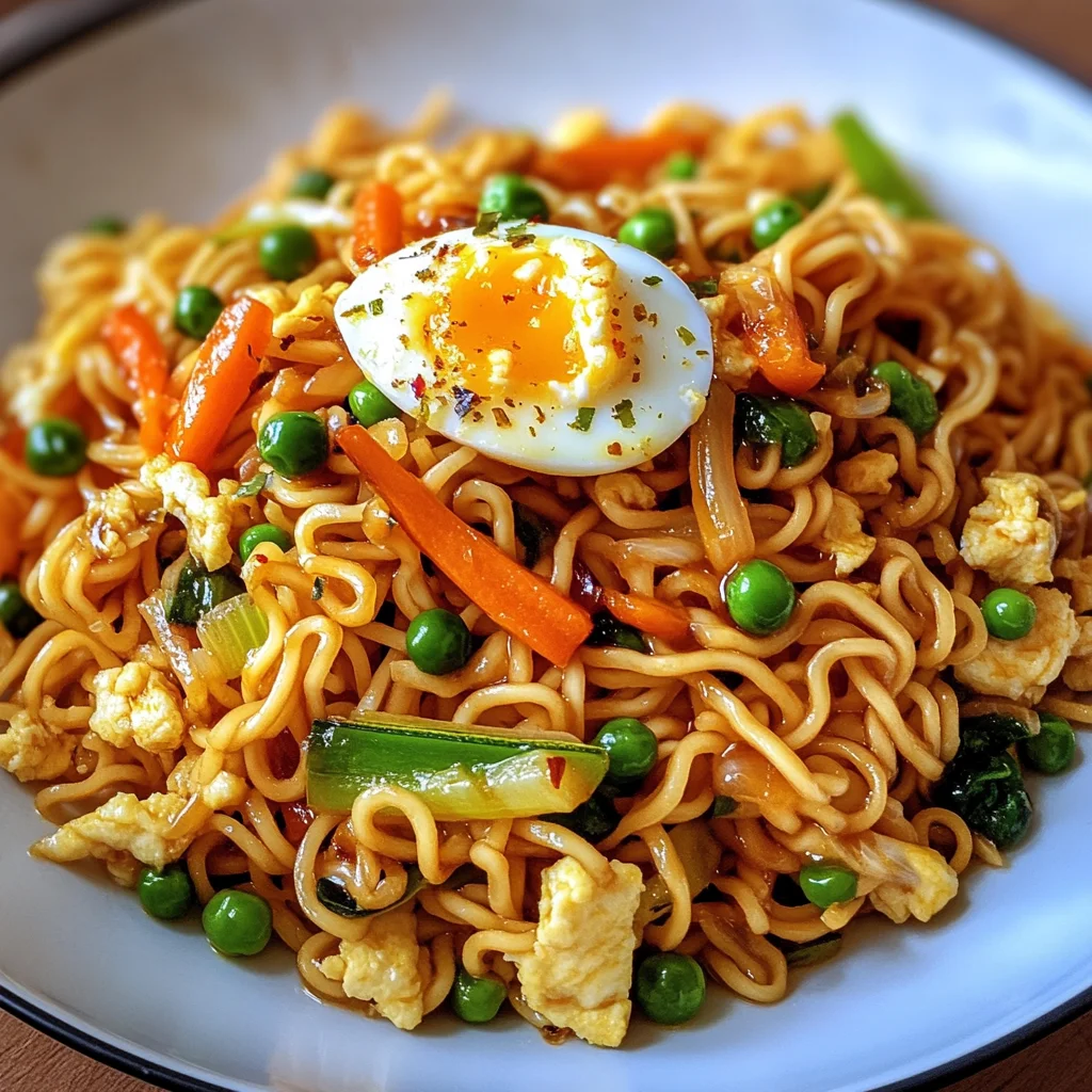 Gebratene Nudeln mit Gemüse und Ei