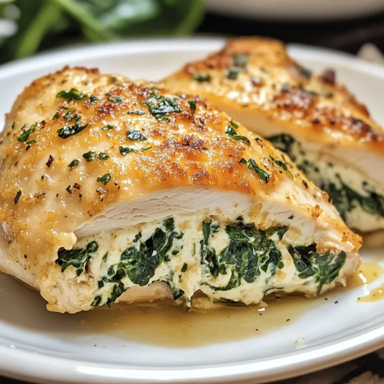Gefüllte Hähnchenbrust mit Frischkäse und Spinat