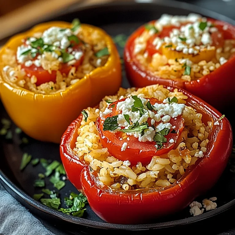 Gefüllte Ofenpaprika mit Reis und Feta