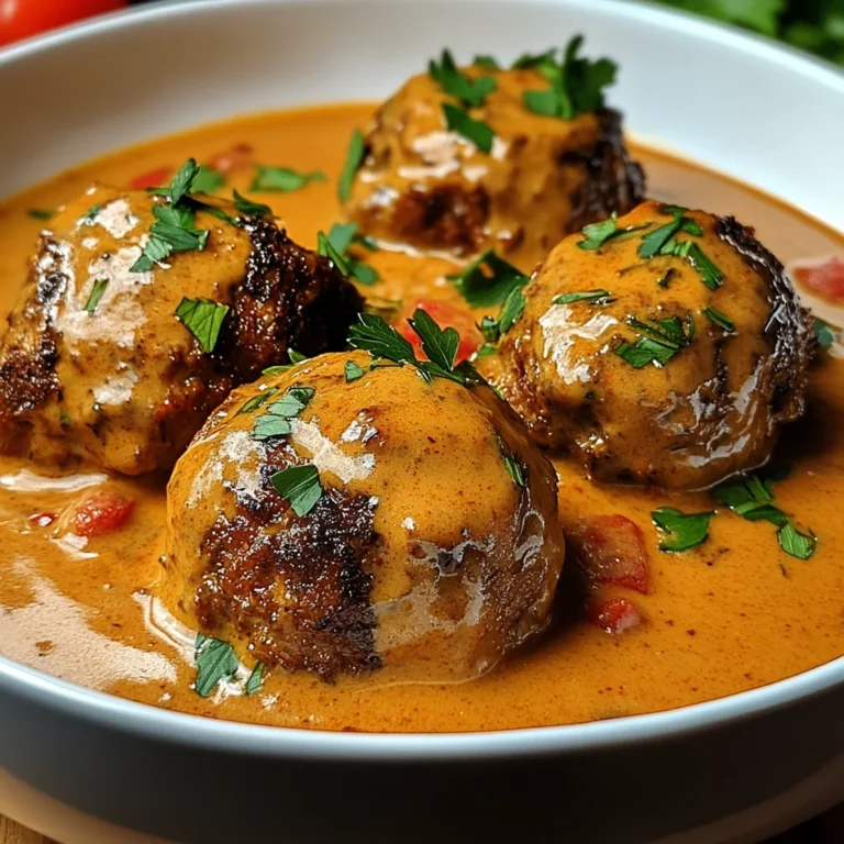 Hackbällchen in cremiger Paprikasoße