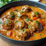 Hackbällchen in cremiger Paprikasoße