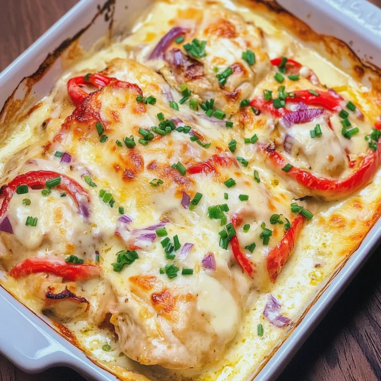 Hähnchen-Auflauf mit Paprika und Schmand-Soße