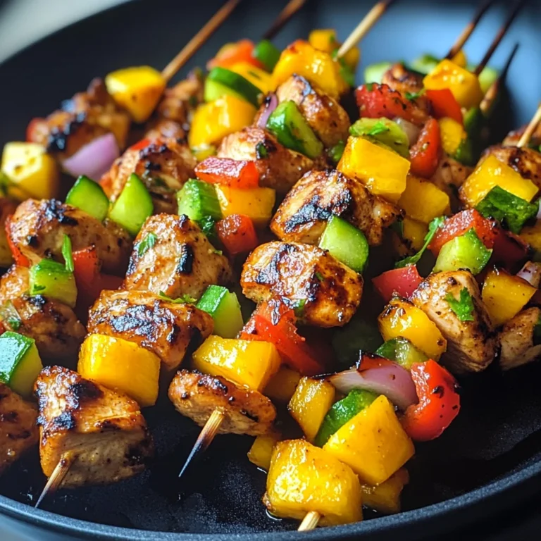 Karibische Hähnchenspieße mit Mango-Salsa