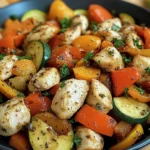 Leichte Gemüsepfanne mit Hähnchen