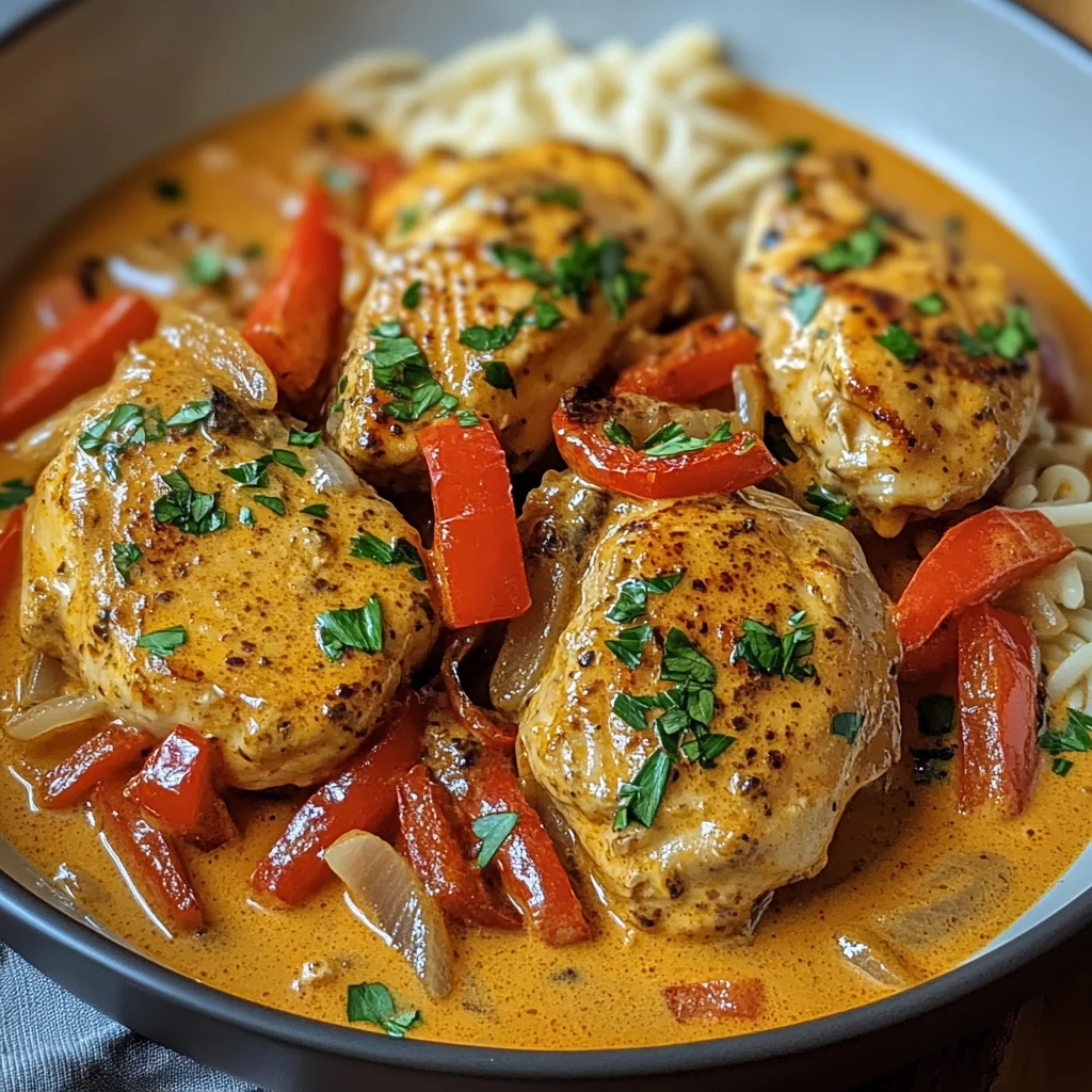 Paprika-Sahne-Hähnchen