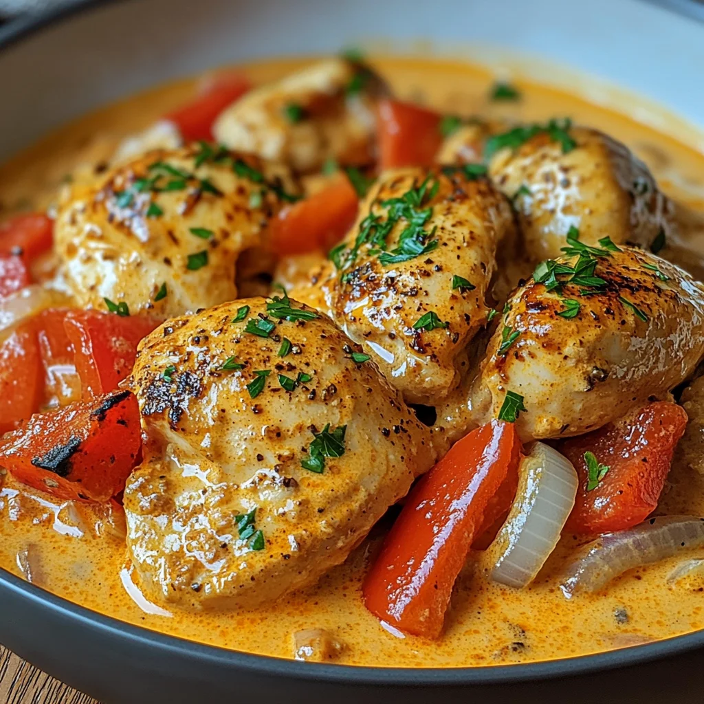 Paprika-Sahne-Hähnchen