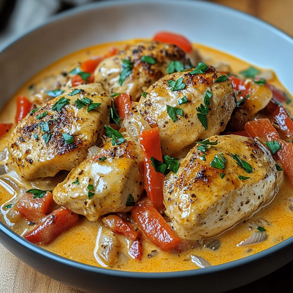 Paprika-Sahne-Hähnchen