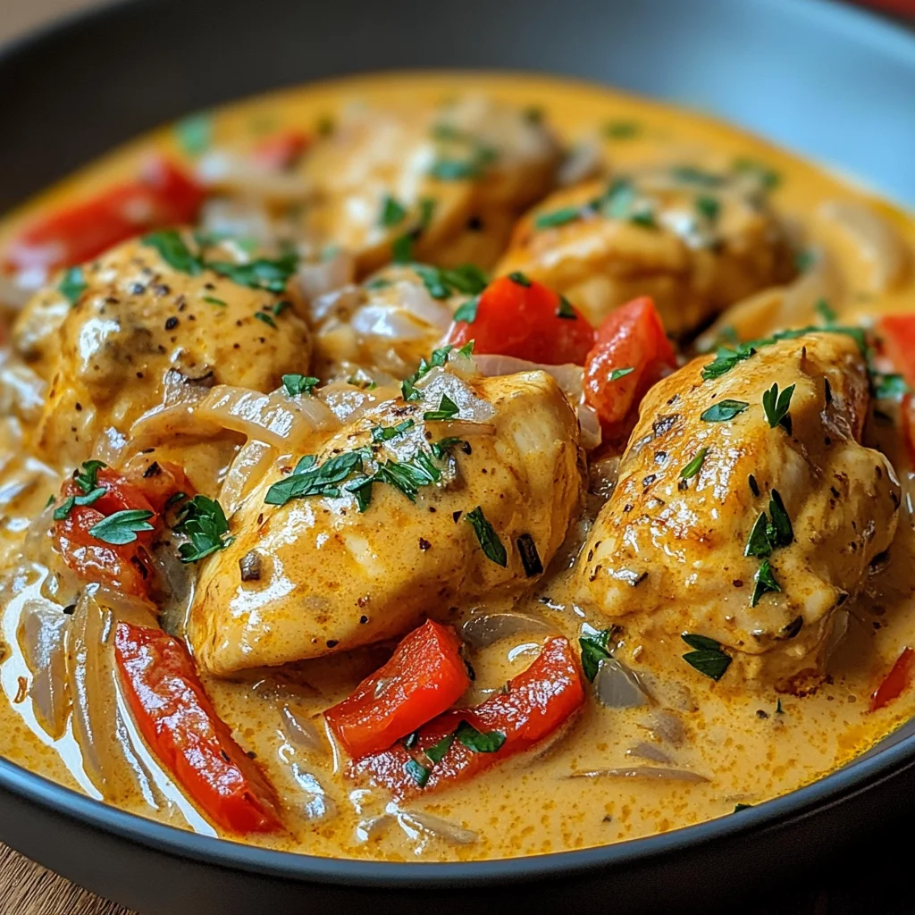 Paprika-Sahne-Hähnchen