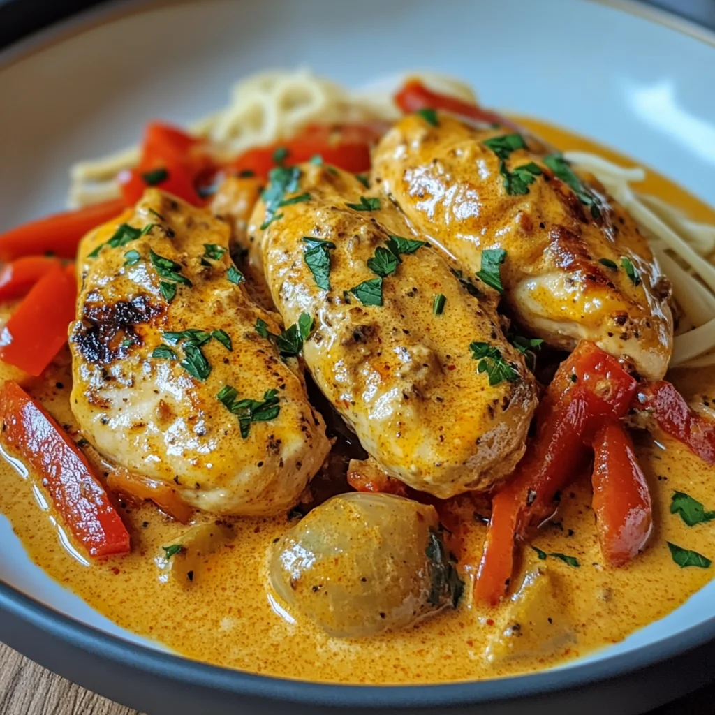 Paprika-Sahne-Hähnchen