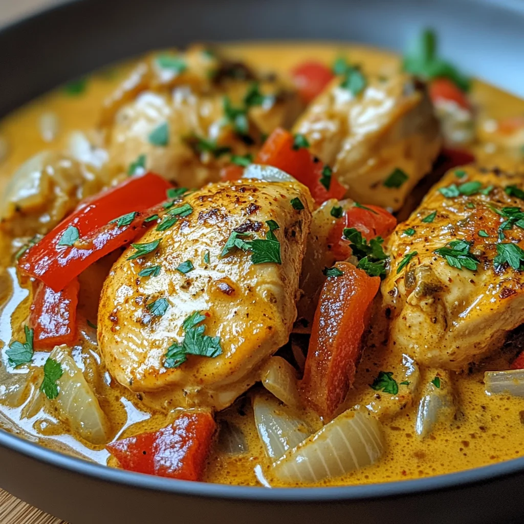 Paprika-Sahne-Hähnchen