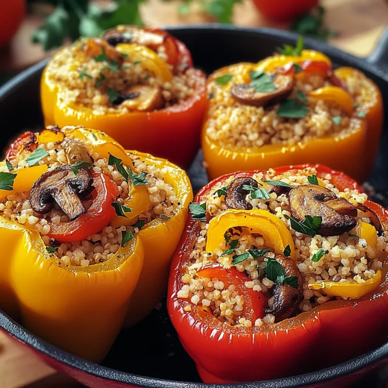 Paprika mit Hirse-Pilz-Füllung