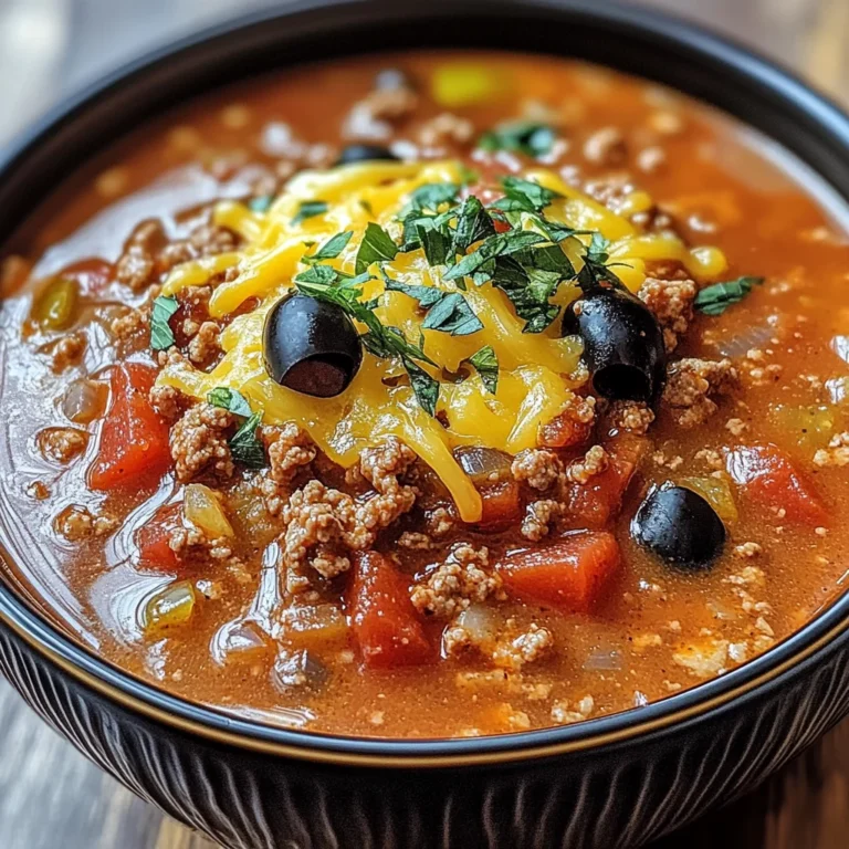 Pizzasuppe mit Hackfleisch
