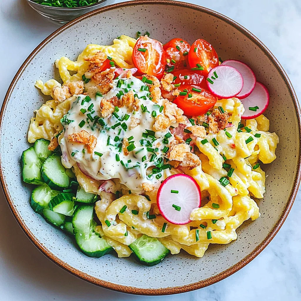 Schneller Spätzlesalat mit Mayo