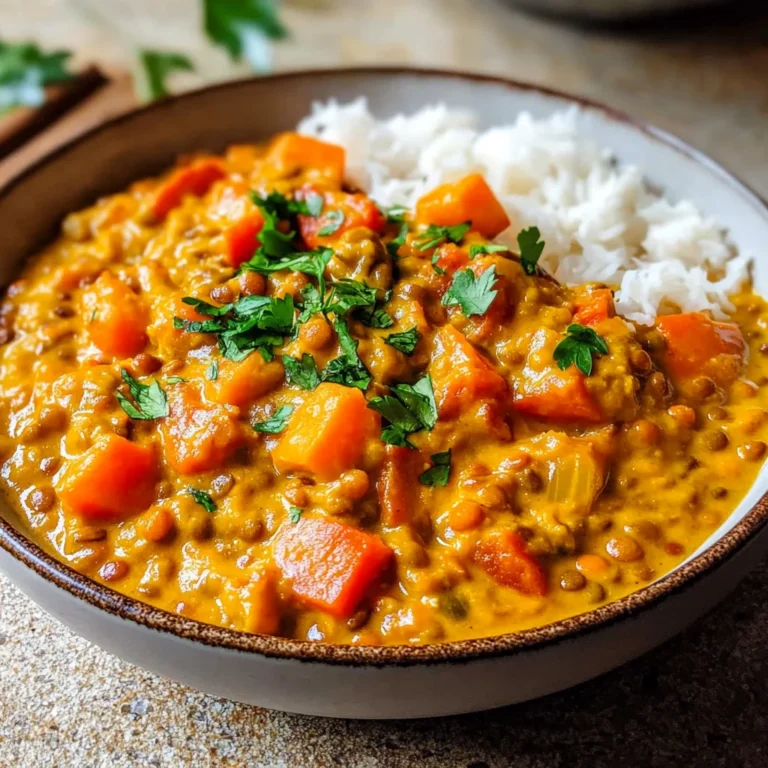 Süßkartoffel-Linsen-Curry mit Kokosmilch
