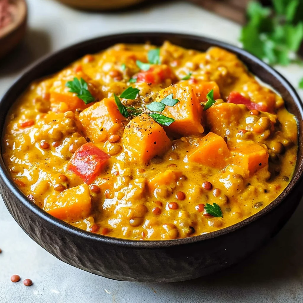 Süßkartoffel-Linsen-Curry