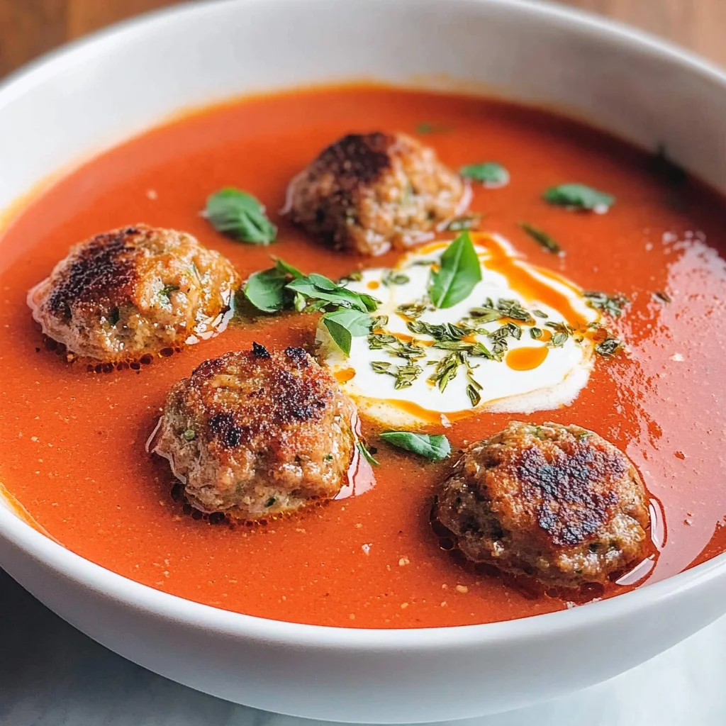 Tomatensuppe mit Hackbällchen