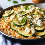 Zucchini-Reis-Pfanne mit Feta